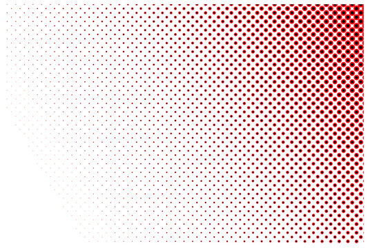 Red halftone gradient dot pattern texture for comic book and pop art effects