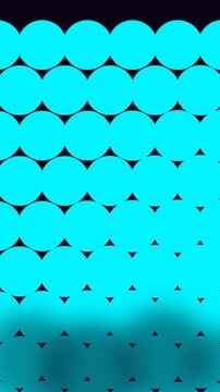 A geometric pattern of cyan circles arranged in a grid, featuring a subtle gradient effect transitioning from darker to lighter blue tones, minimalist design.