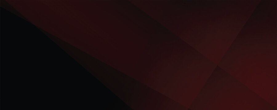 Abstract dark background with subtle deep red overlapping geometric shapes. Minimalist elegant black gradient line texture vector illustration template for premium corporate banner.
