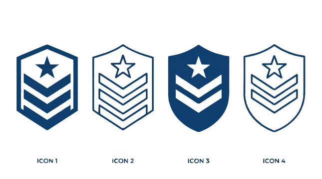 Us military rank badges with stars and chevrons