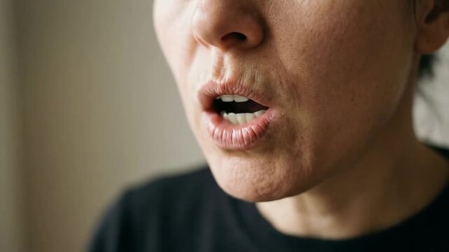 Close-up of a woman blowing a kiss with soft natural lighting