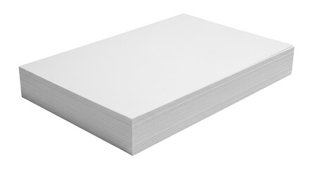 Fototapeta premium A neat stack of blank white paper sheets for office use isolated on transparent background
