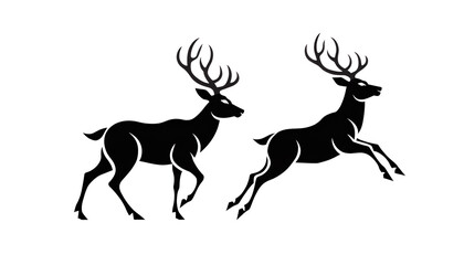 Fototapeta premium Minimalist Deer Silhouette Vector Illustration