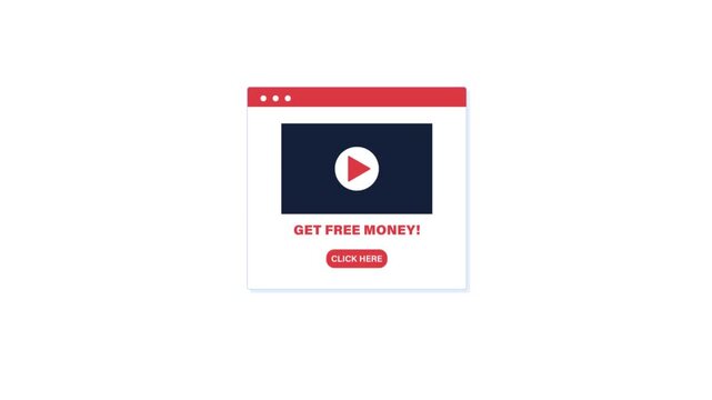 Animated Pop-up Window Displaying a Promotional Video Advertisement