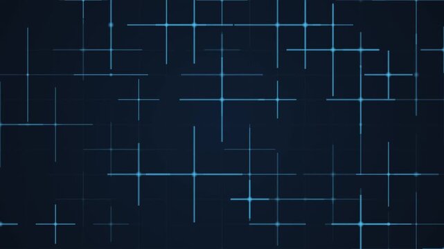 A futuristic tech loop animation with neon lines intersecting in a dark space