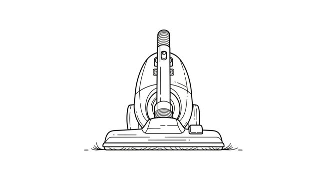 Classic upright vacuum cleaner line drawing.