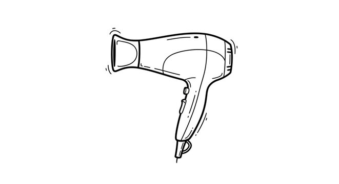 Handheld hair dryer with ergonomic design and nozzle attachment.