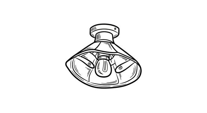 Classic glass ceiling light fixture illustration.