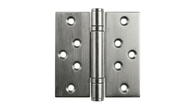 Stainless steel butt hinge with eight countersunk screw holes, smooth pin action and brushed finish for interior doors, cabinets, gates and general hardware projects


