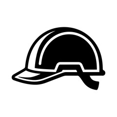 Fototapeta premium Minimalist Hard Hat Safety Helmet Construction Icon Representing Protective Gear and Industrial Glyph for Work Site Safety Branding