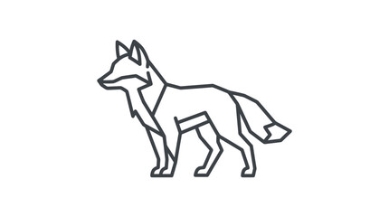 Fototapeta premium Line drawing of a standing fox.