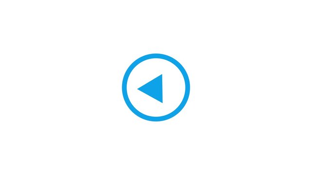 Minimalist play button animation on white background, digital media interface