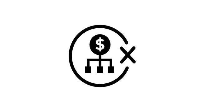 Financial decision making animation: approved investment rejected options finance money choice
