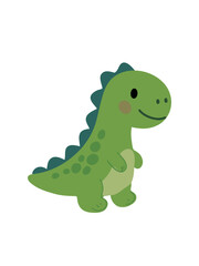 Fototapeta premium cute baby crocodile dinosaur green character isolated on clean white background
