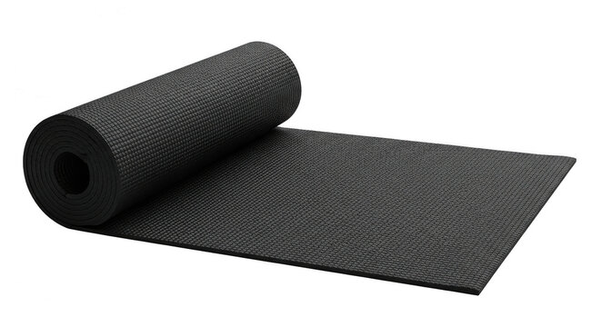 Black rubber foam insulation roll for industrial pipe isolated on transparent background