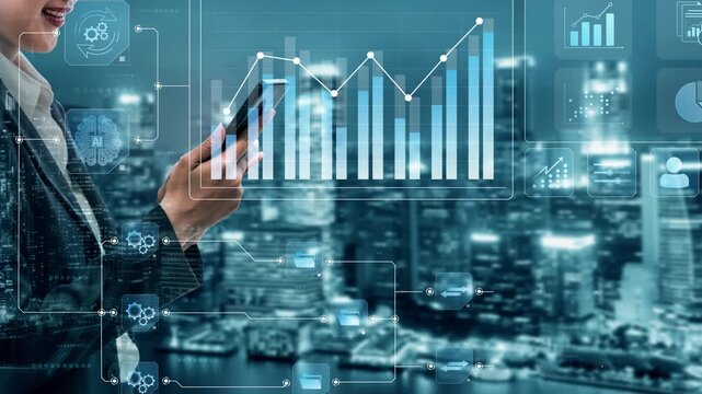 Data flow from database and cloud to processing and analytics dashboards, representing data analysis, automation, insight generation, and digital intelligence Marrow
