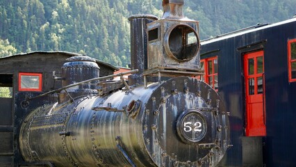 Closeup of old Alaskan coal train engine © CP Studios