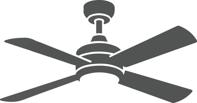 A sleek ceiling fan with four blades spins quietly indoors.
