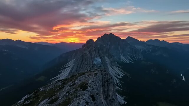 Sunset over Tatra Mountains landscape