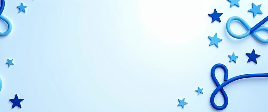 Blue Number Eight with Stars Celebration Background Design
