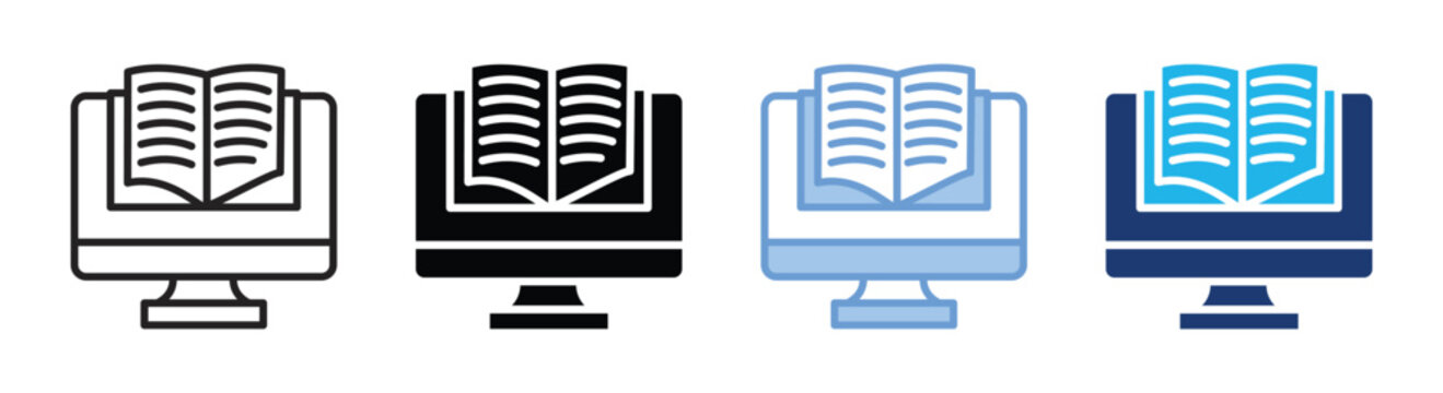 Elearning icon set multiple style collection
