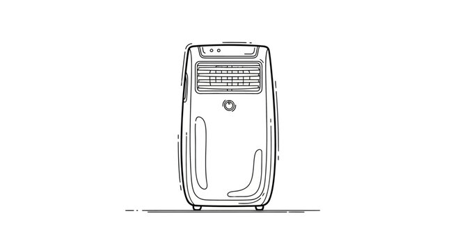 Modern portable air conditioning unit sketch.