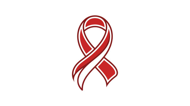 Red awareness ribbon symbol for health and medical support