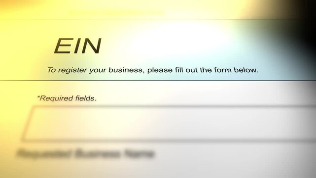 Cinematic Camera Slides Across a Business Document - EIN