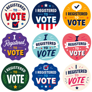 I Registered to Vote Election Stickers.