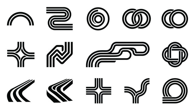 Collection of various abstract shapes.