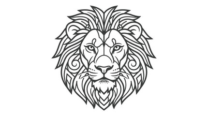 Obraz premium Majestic lion head with intricate patterned mane