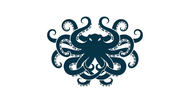 Tentacled Ocean Creature Cephalopod Illustration.