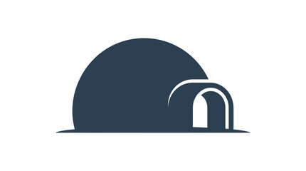 Minimalist igloo silhouette icon for arctic travel themes © cicok