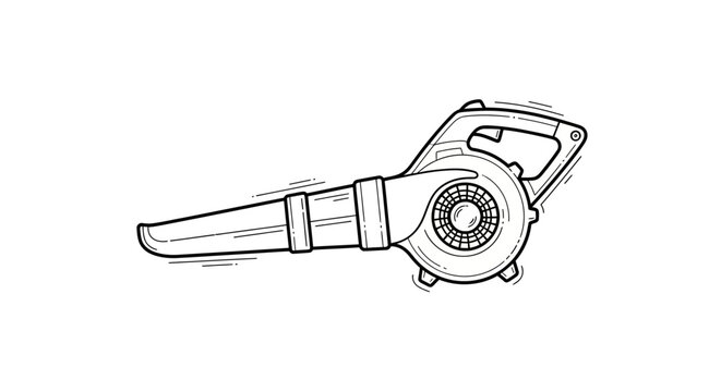 Handheld electric leaf blower side view illustration.