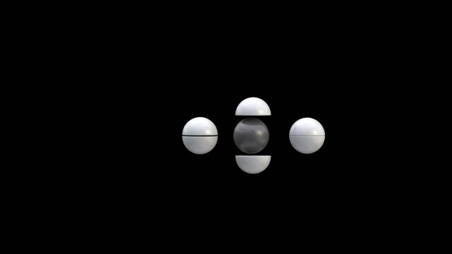 3D Split Dots Loading Bar | Alpha Channel