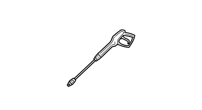 Black and white illustration of a pressure washer spray gun.