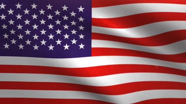United States Flag Waving Seamless Loop