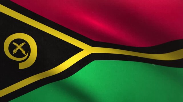 Vanuatu Flag Waving Seamless Loop