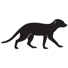 Fototapeta premium Meerkat Silhouette Line Art Bold Outline Desert Animal Vector Illustration