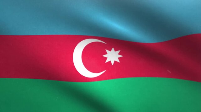 Azerbaijan Flag Waving Seamless Loop