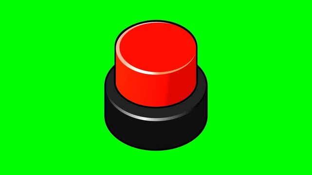 Red Vector Click Button Animation on Green Background