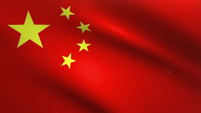 China Flag Waving Seamless Loop