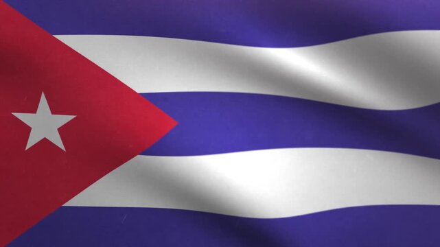 Cuba Flag Waving Seamless Loop