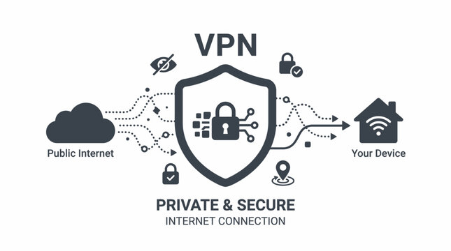 Virtual Private Network Secure Connection.