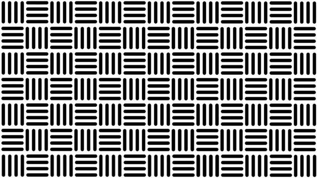 A repetitive woven basket weave pattern texture rendered entirely in black and white covering the full top panel