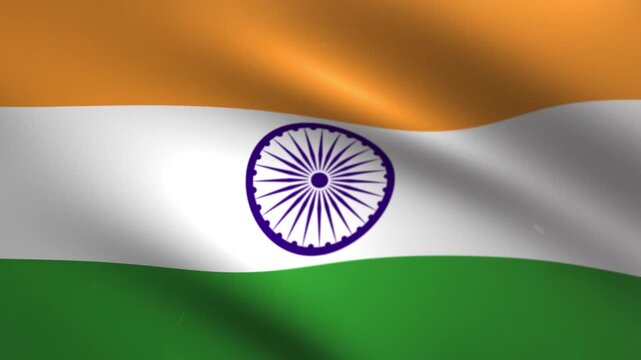 India Flag Waving Seamless Loop