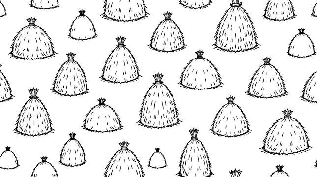 Repeating pattern of hand drawn pineapple illustrations.