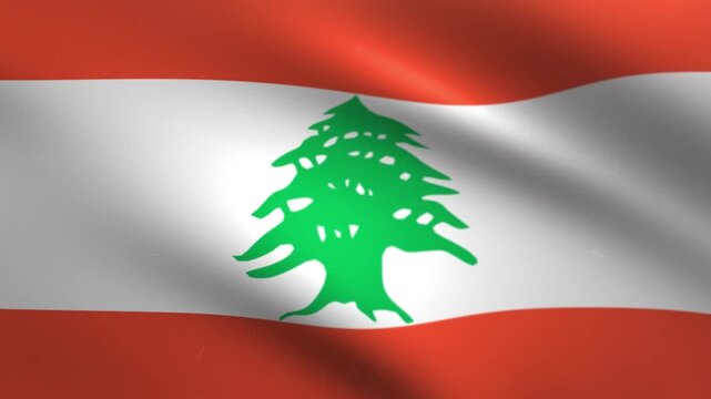 Lebanon Flag Waving Seamless Loop