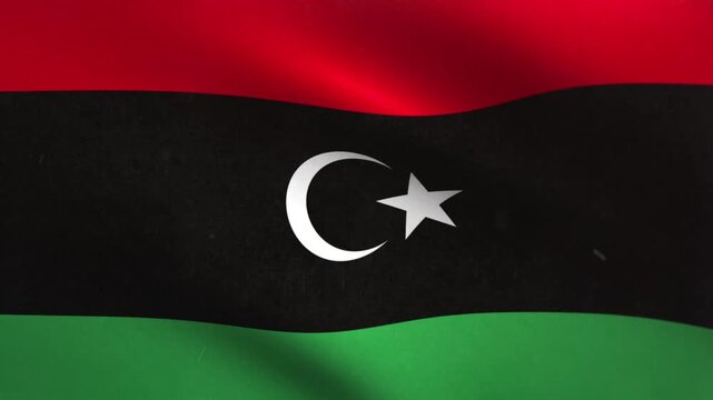 Libya Flag Waving Seamless Loop
