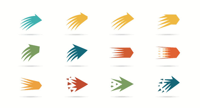 Dynamic Motion Arrow Icon Set